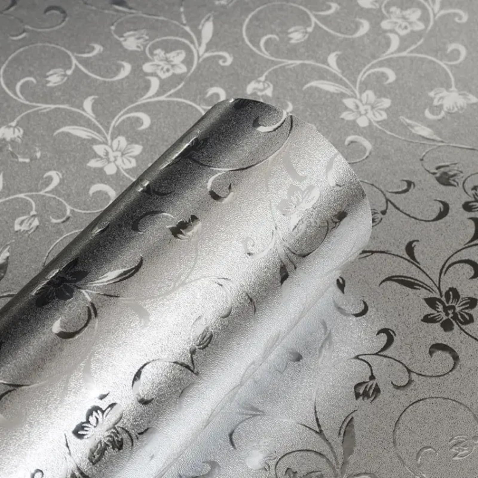 Stainless Steel Kitchen Oil-Proof Adhesive Wallpaper Roll,Waterproof Self-Adhesive Aluminum Foil Contact Paper,Heat Resistant Peel and Stick Covering for Countertops,Cabinets&Backsplash (C,40cm*5M)