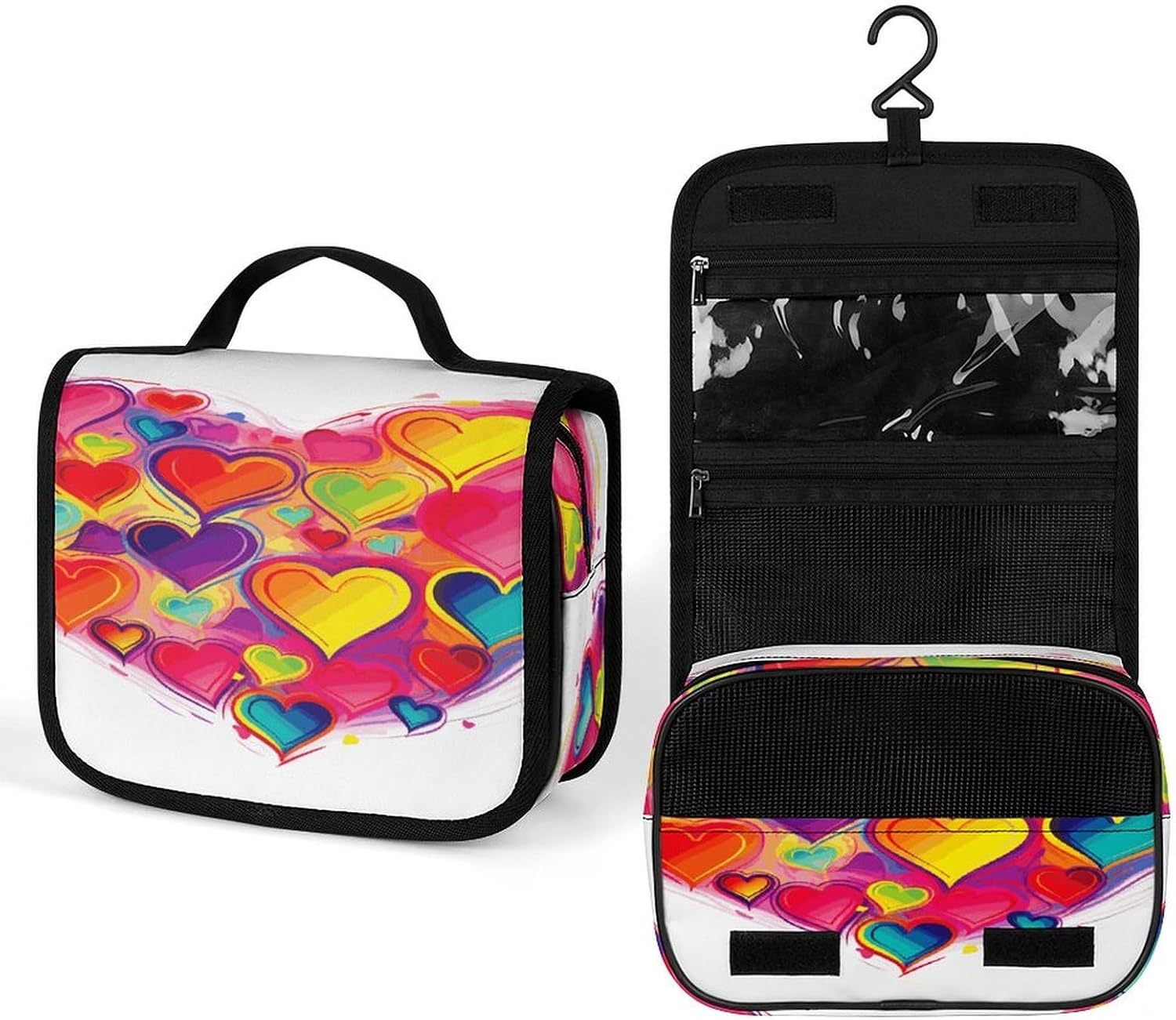 Colourful Heart Wash Bag Portable Makeup Pouch