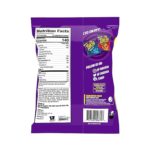 Vista 11 de Takis, BEL00276, chips de tortilla enrollados de fuego, 42 / caja (00276)