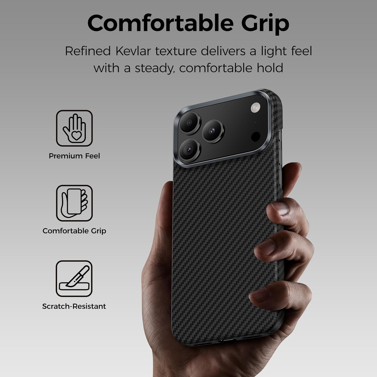 BENKS ArmorAir Case for iPhone 17 Pro Max, Compatible with Magsafe, Ultra Slim & Lightweight Minimalist Case Built with Dupont Kevlar Aramid Fiber, Black - Image 6