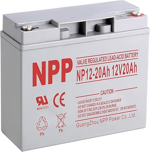 Miniatura 1 de NPP Ower Terminales NP12-20Ah (T12) Batería de plomo ácido sellada de 12 V 20 Ah Reemplazo para sistemas de seguridad, sistema solar, ZB-12-20,