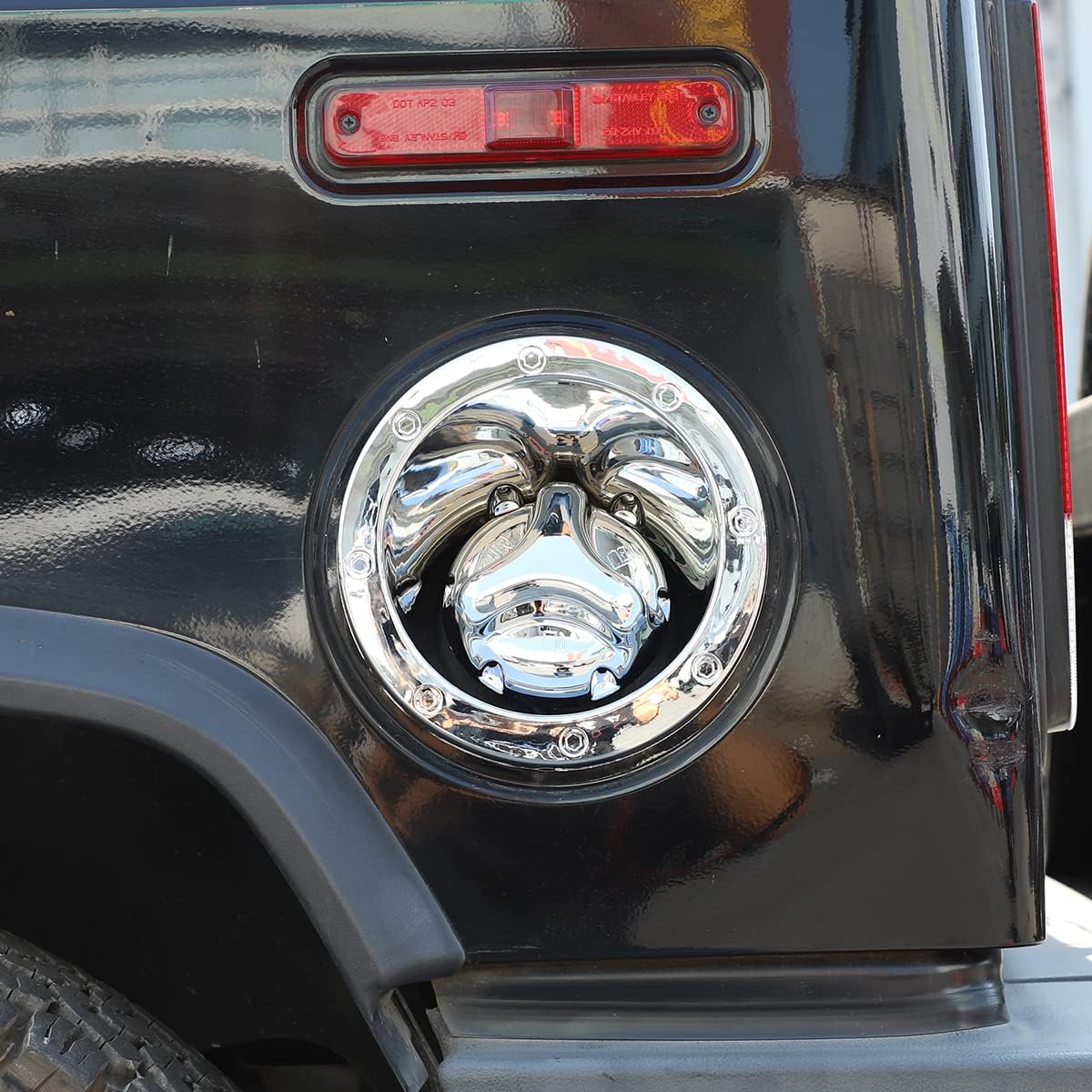 Car Fuel Filler Cover for Hummer H2 2003-2009, Gasoline Gas Tank Cover Trim, Gas Cap Fuel Door Lid Bezel Cover Trim Protector Molding Accessories, ABS, Chrome