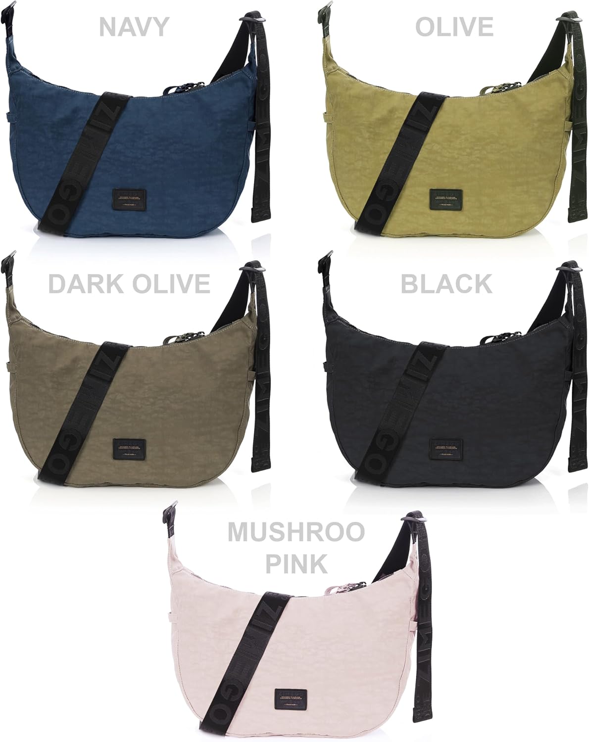 ZIMEGO Classic Crescent Crossbody Bag - Everyday Essential Travel Hobo Bag