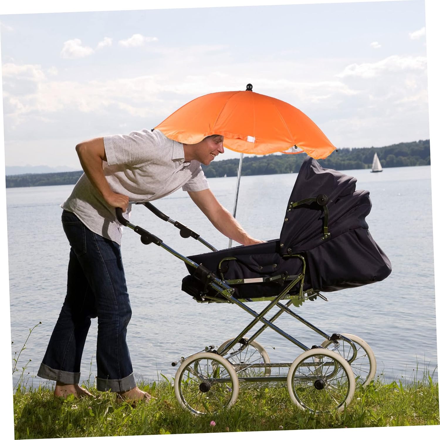 Stroller Parasol UV Protection Detachable Sun Shade for Strollers Wheelchairs and Bikes with UPF Coating for Optimal Sun Safety