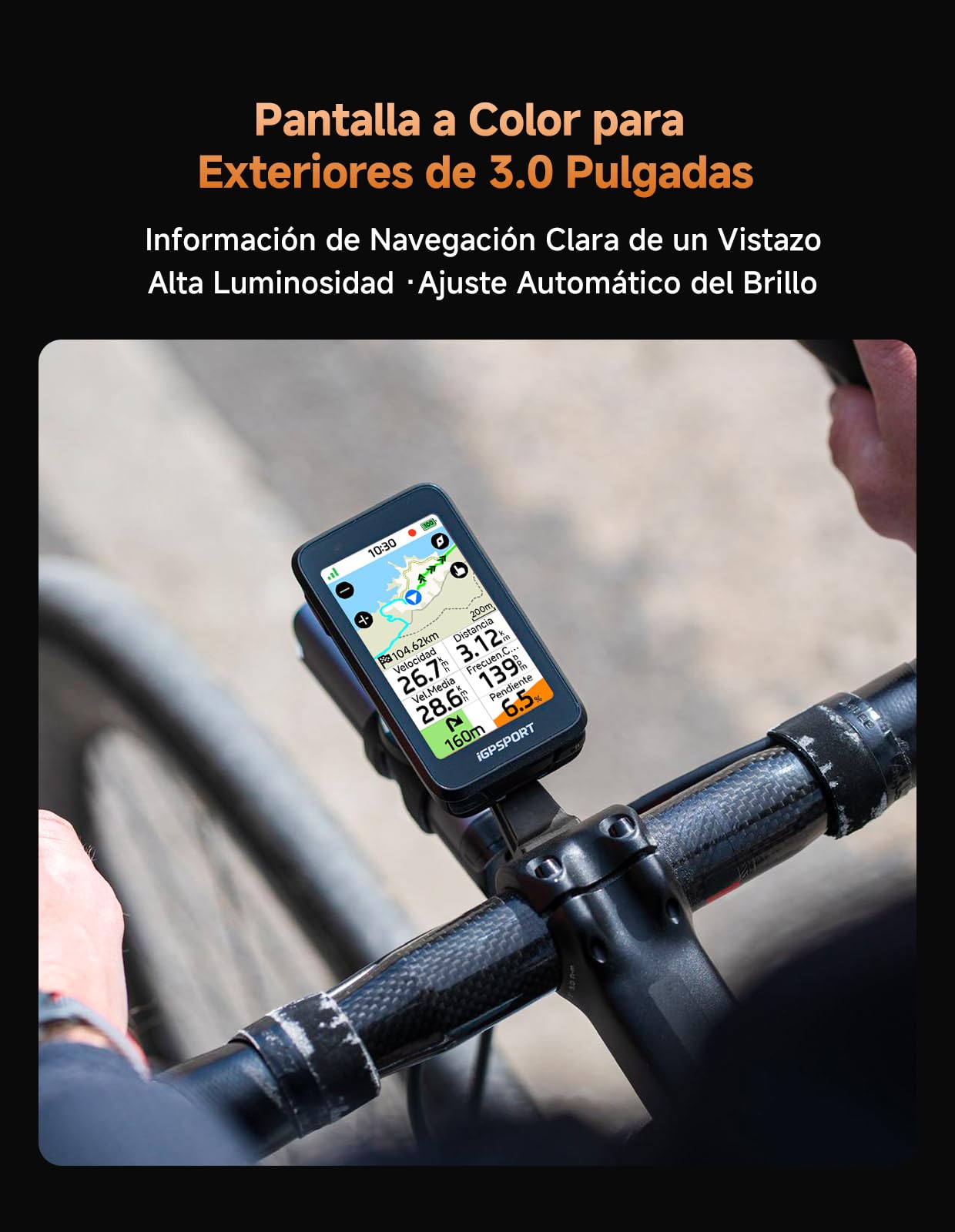 iGPSPORT BiNavi Air GPS Bicicleta,Pantalla Táctil HD 3”, iClimb 3.0, Ciclismo Virtual,Predicción Giro Segura,30h