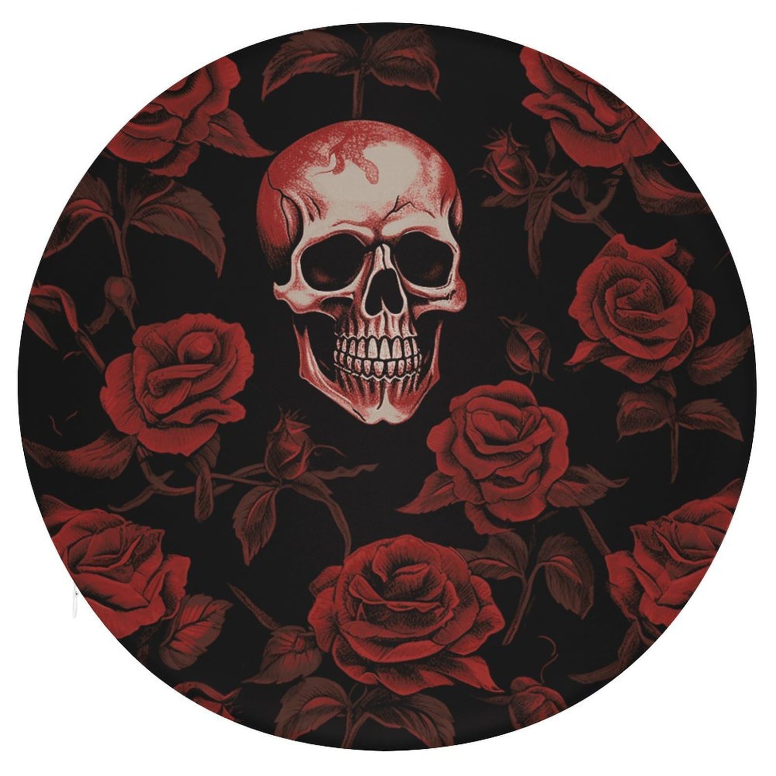 Adfgyerh Style Skull Rose Cushion Memory Foam Pillow Core，Seat Cushion Detachable Design，Chair Cushions Suitable For All Seasons, And Can Be Used In Offices, Dining Rooms, Homes, And Other Settings.