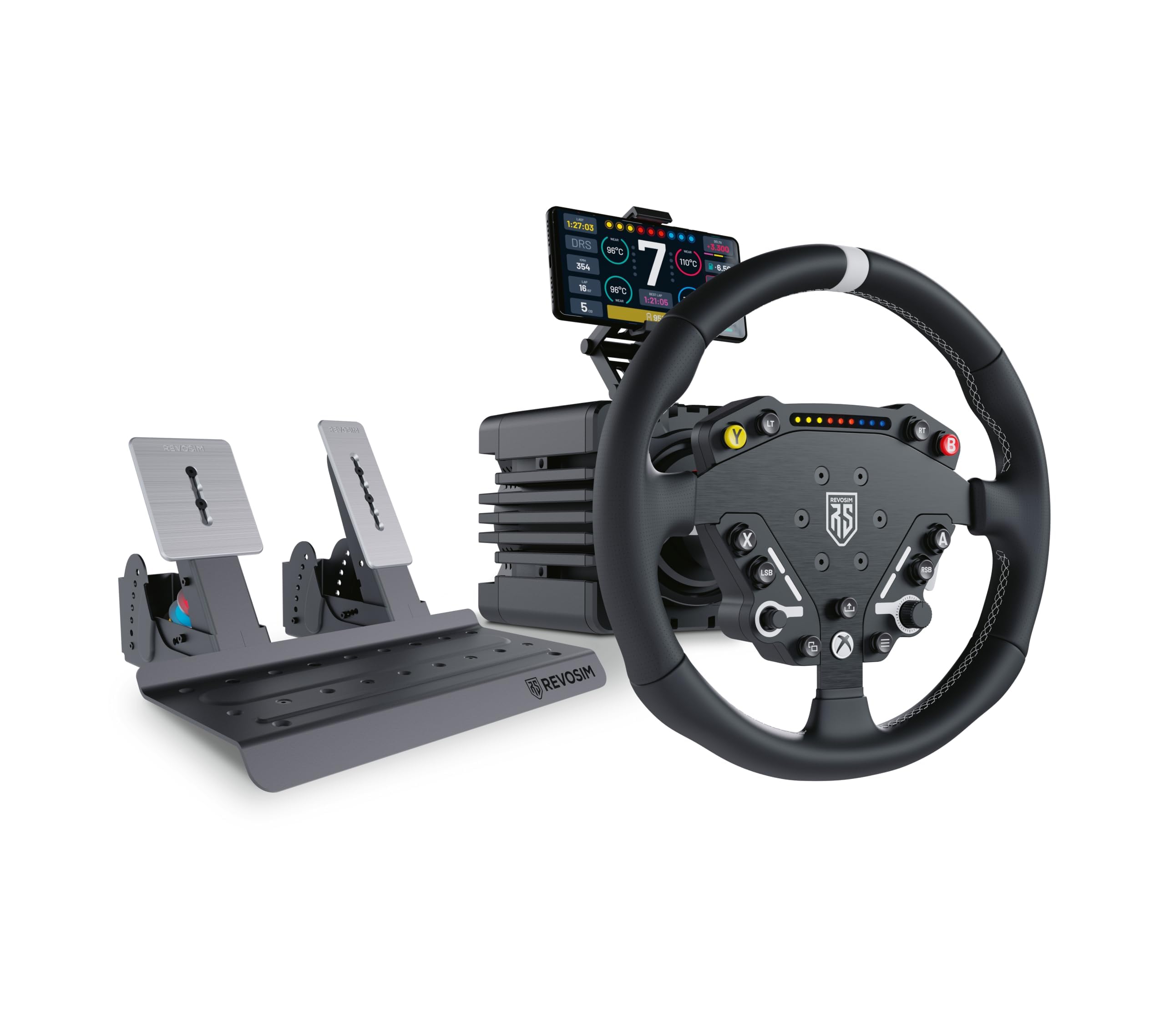 Pack RS Pure con volante, base volante, supporto per smartphone, pedaliera e supporto da scrivania per Xbox Series X