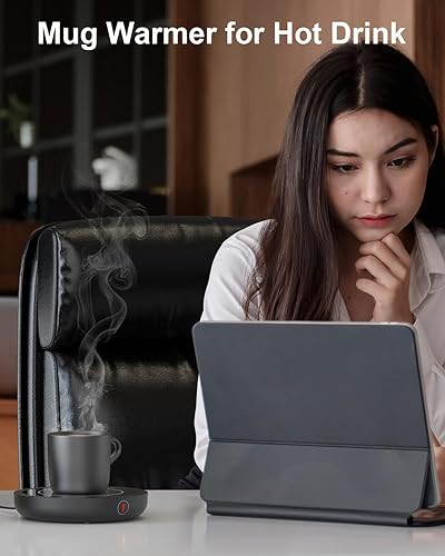 Miniatura 8 de SWEETFULL Calentador de taza de café, calentador eléctrico de taza de café de 36 W para escritorio con 3 ajustes de temperatura, calentadores de