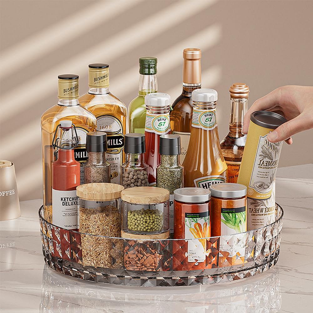 Ollimy Drehteller Organizer - 360° Drehbarer Küchenhelfer Für Kühlschrank & Schrank