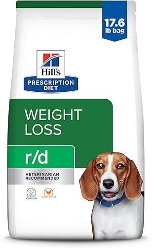 Hill's Prescription Diet rd - Alimento seco para perros con sabor a pollo, dieta veterinaria, bolsa de 17.6 libras