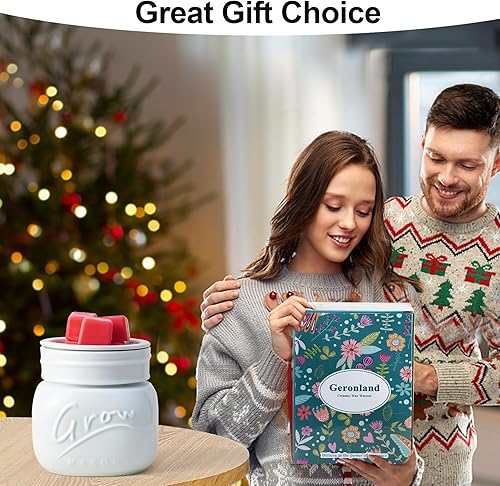 Miniatura 5 de Geronland Calentador de cera para perfumado, calentador de cera para derretimiento, calentador de cera de cerámica 3 en 1, calentador de cera