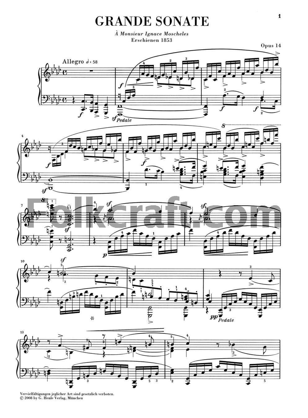 Sonata per pianoforte Fa Minore Op 14 (Concerto Senza Orchestra) Versioni Antiche E Tardive (Edizione Multilingue)