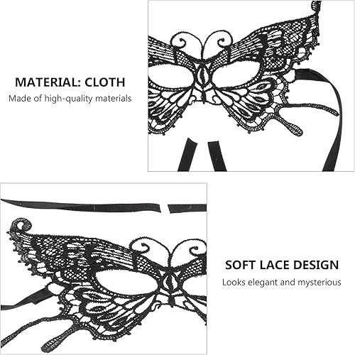 Miniatura 5 de Mobestech 4 máscaras de máscaras, máscaras de encaje para ojos, mariposas, máscaras de máscaras para mujeres y niñas, Halloween, carnaval, fiesta