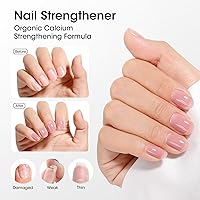 Vista 6 de GELLEN Corrector de Uñas Base Iluminador 4 en 1 Rosa Púrpura Empolvado, Fortalecedor de Uñas Malva Transparente de Otoño Relleno de Crestas