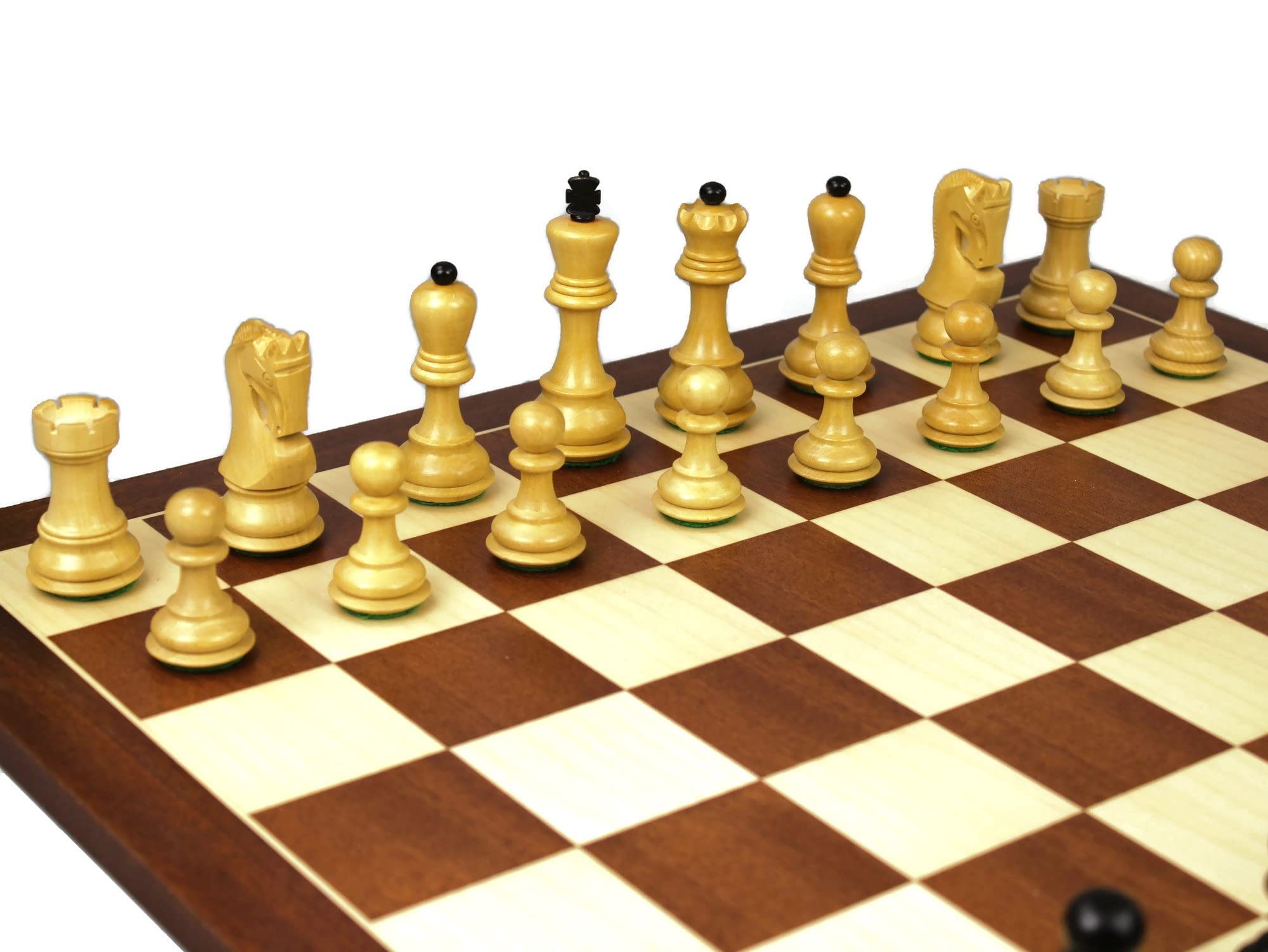 Set di scacchi in legno di mogano Tavola da 21 pollici ponderata Ebanizzata Zagabria Staunton Pezzi 9,75 pollici