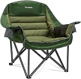 Amazon product image of Youtanic Oversized Camping Chair, Portable Folding Camping Chairs | with Side Pocket, Cup Holder and Carry Bag, Heavy Duty Outdoor Camping Chairs for Adults, Fishing, Sports, Trip, up to 400lbs