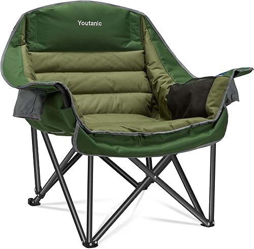 Miniatura 20 de Silla de campamento doble de gran tamaño, sofá de camping plegable con bolsillo, portavasos y bolsa de transporte, sillas de camping portátiles