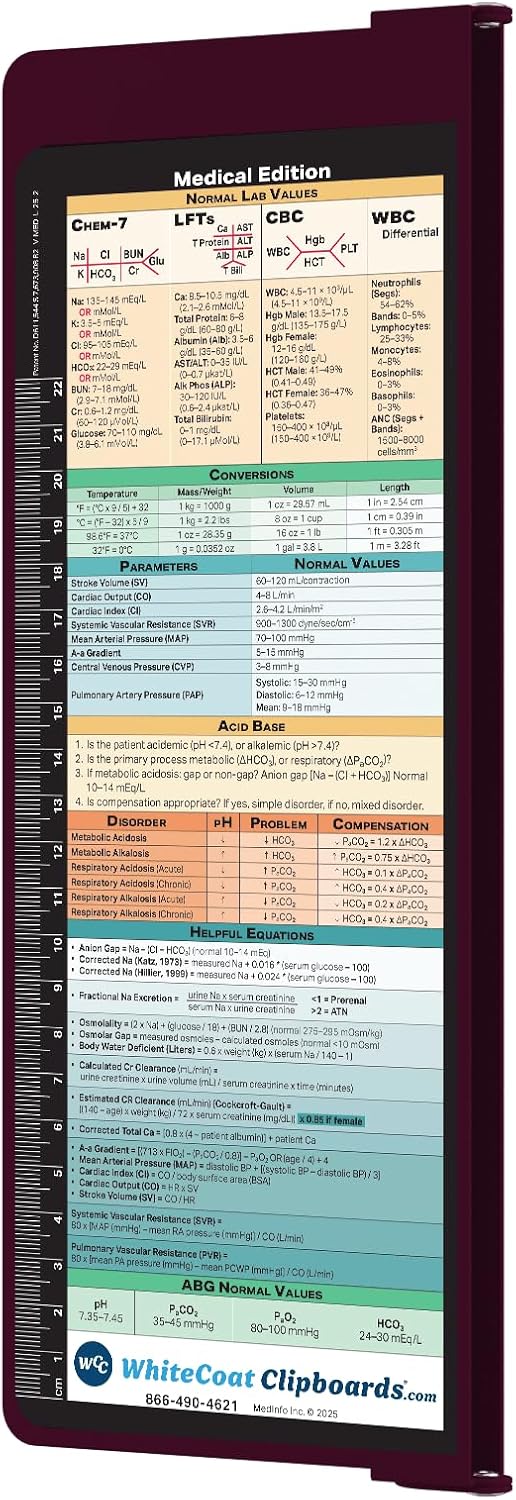 Whitecoat Clipboard® Vertical - Wine Medical Edition