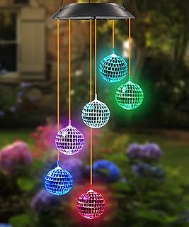 Purtuemy Solar Wind Chime for Porch Decor, Solar Lights Outdoor Decorati...
