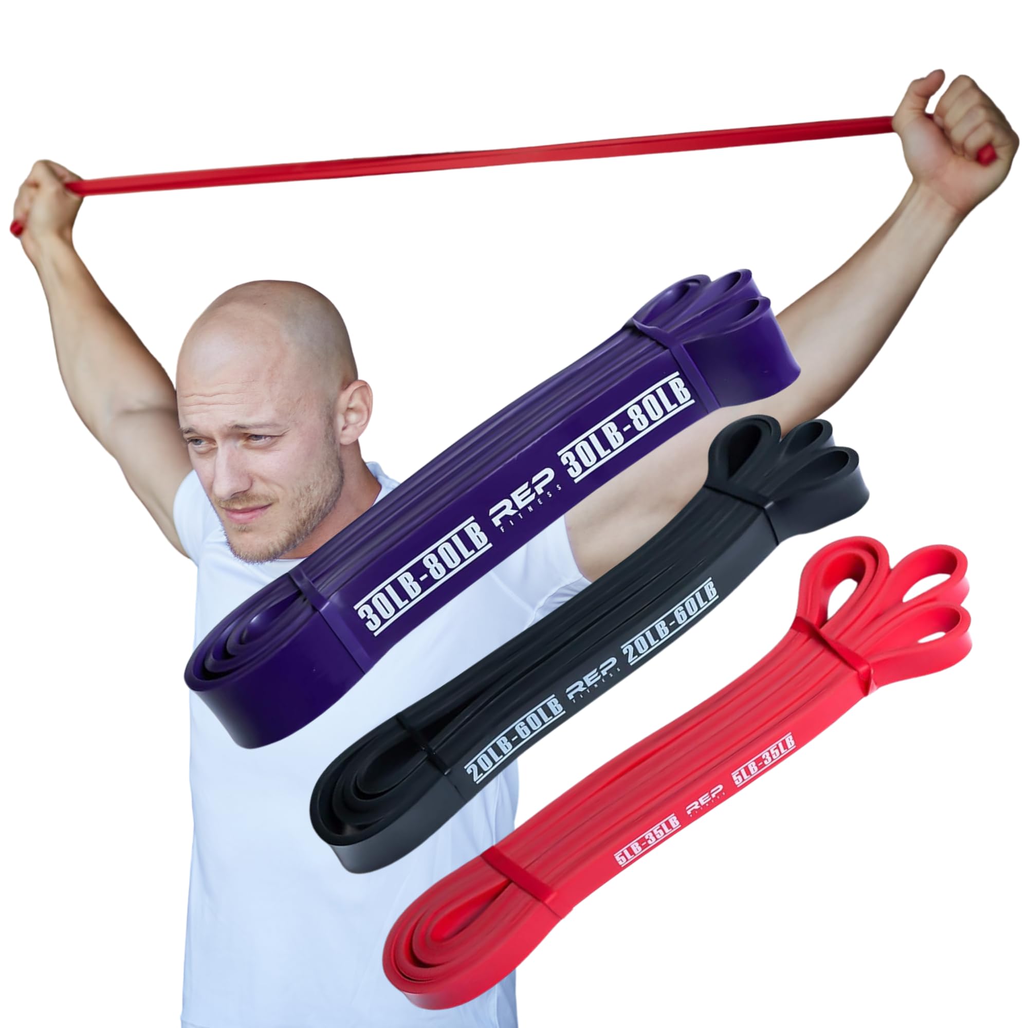 Rep Fitness Pull-Up Bands Resistance Exercise Workout Equipment Set for Home Gym Training – Heavy Duty Stretch Band for Assisted Pullups, Strength
