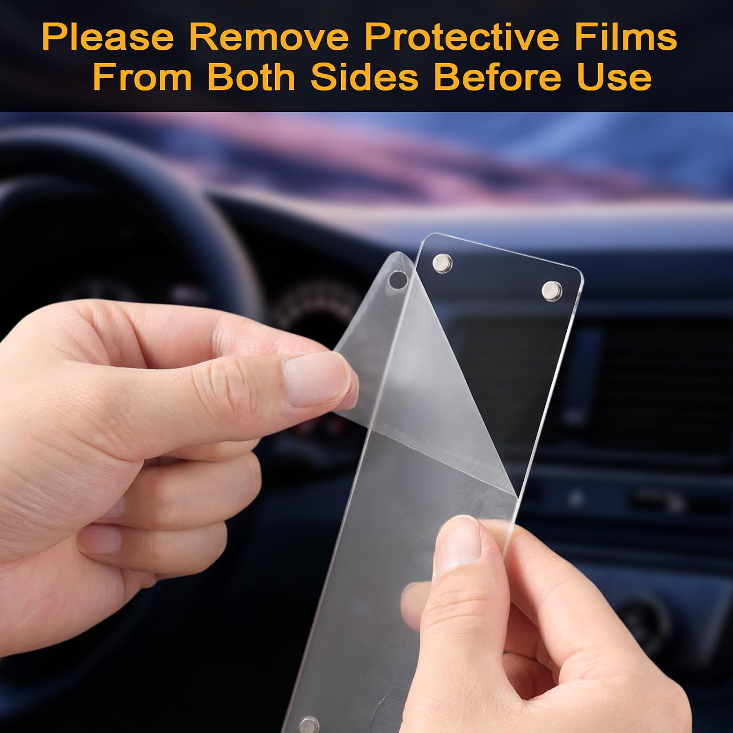 3 PCS Car Photo Booth Frame, 2x6in Acrylic Car Visor Picture Holder image 2