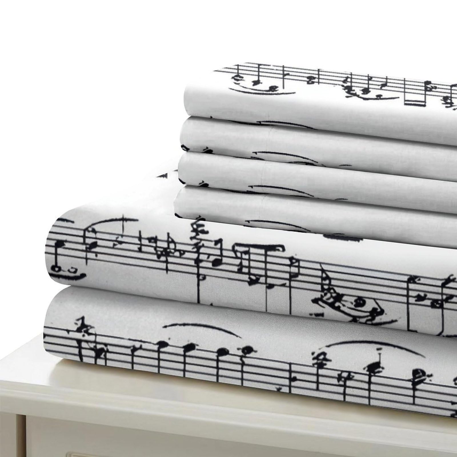 Spartiti di musica classica 3D Stampa Coperta Letto 3pz Microfibra Lavabile Spartito per pianoforte per principianti Coperteletto 2 federe Resistente Adolescenti Adulti Giovani Super king（260x220cm）