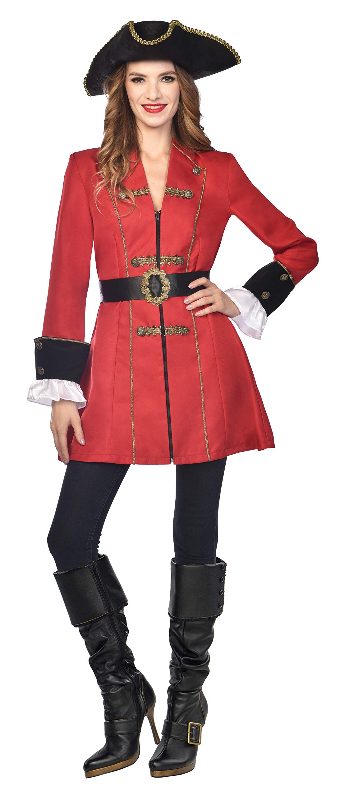 amscan (PKT) (9910494) Adult Ladies Captain Pirate Costume Set (UK 10-12)