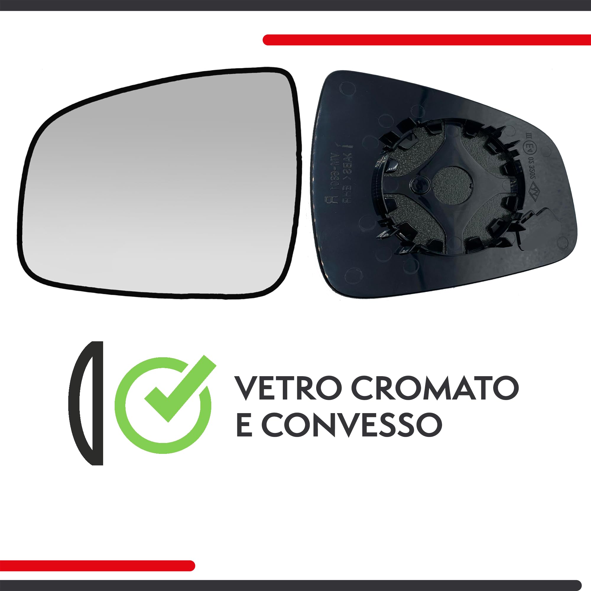 Vetro Specchietto Retrovisore Per Dacia Sandero,Logan,Sinistro,Riscaldabile,963661279R
