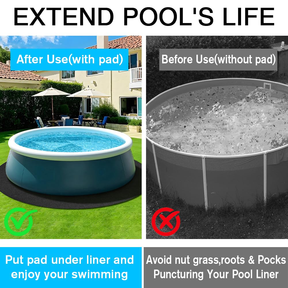 Pool Unterlage Outdoor, 305cm Pool Bodenplane Runden, Swimmingpool Bodenschutzplane Bodenmatte, Poolunterlage Rund, Bodenplane für Pools, Whirlpool Matte für Hinterhof Garten Rasen