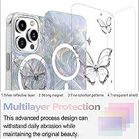 Vista 286 de I-MGAE-IN-AR - Funda diseñada para iPhone 12 y 12 Pro, diseño de mariposa plateada brillante, funda protectora de poliuretano termoplástico, suave