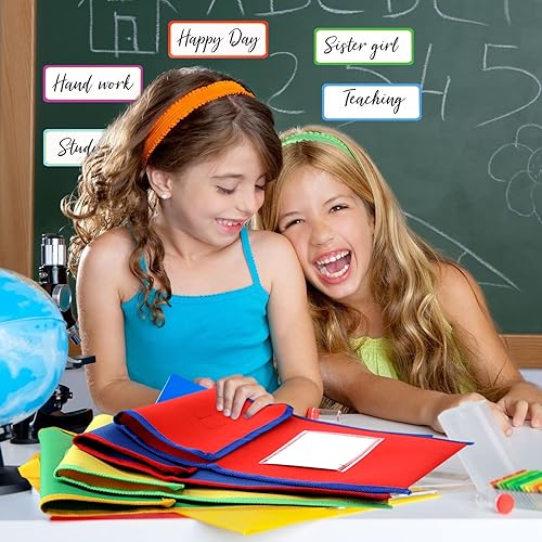 Miniatura 5 de Buryeah 32 bolsas grandes para libros de aula, bolsas a granel para estudiantes, niños, escuela, bolsas de lectura de nailon de 12 x 15 pulgadas con