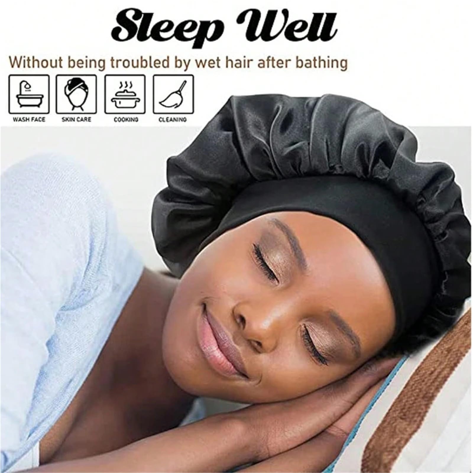 Cuffia In Seta Cuffie da bagno morbide notte in seta morbida Cura dei capelli for le donne Cappelli for la cura del salone di bellezza Prodotti for il Per Donne