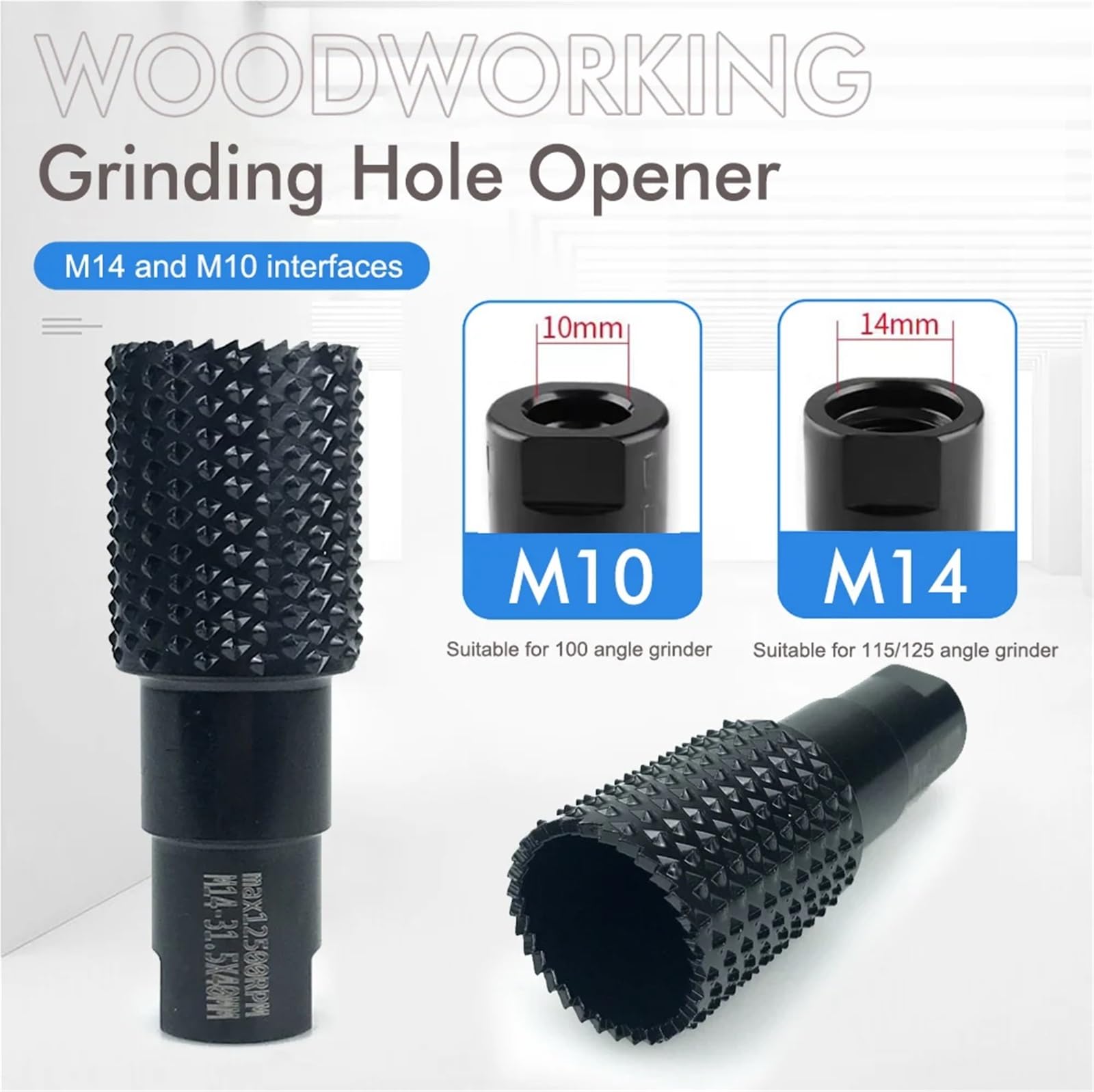 Juego de Herramientas para Tallado y Pulido de carpintería, Accesorio de Tallado eléctrico de 10/14 mm para Amoladora Angular, Herramienta para Tallado de Ranuras de Madera