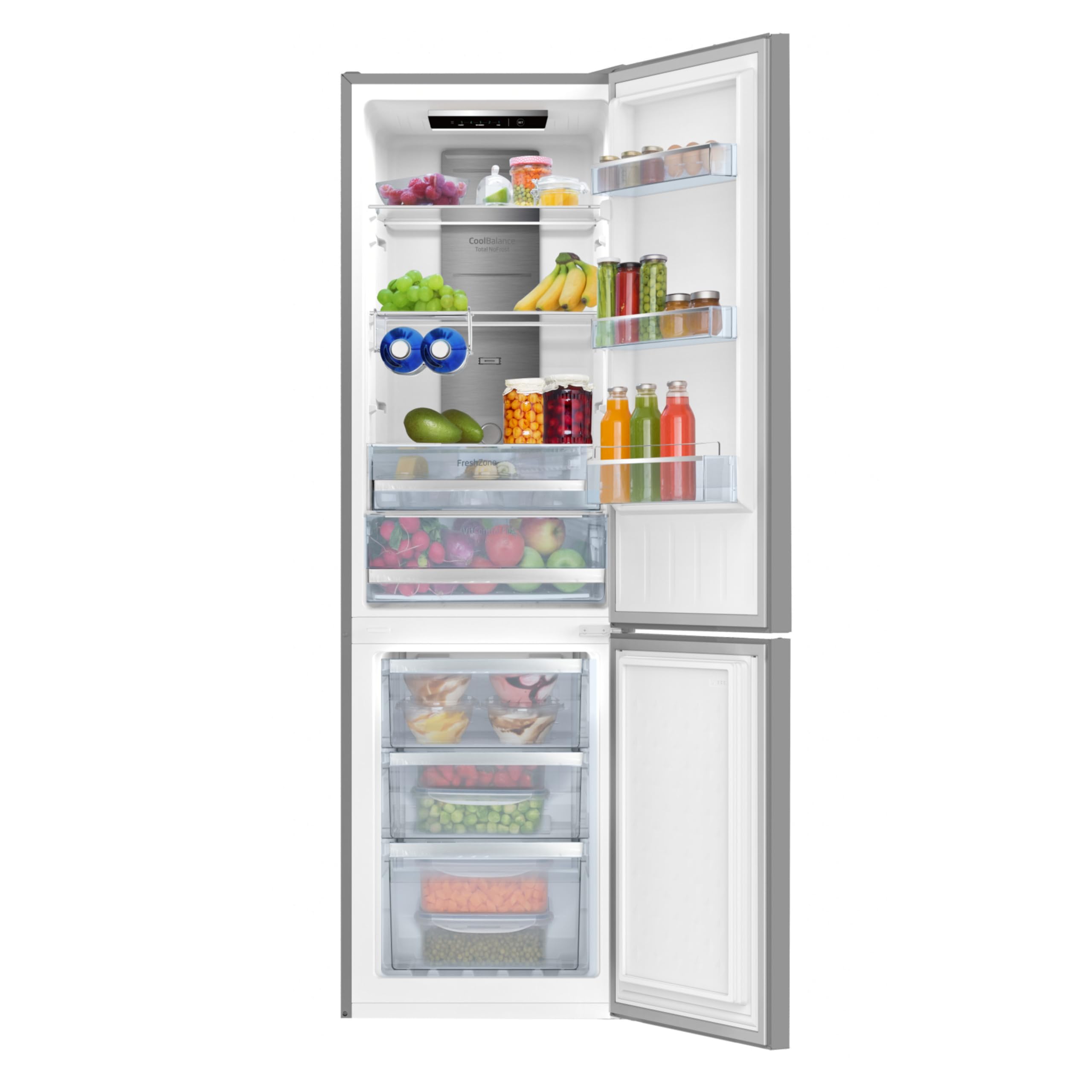 Amica KGCN 387 145 E - Réfrigérateur-congélateur - Réfrigérateur-congélateur - 170 cm de haut - Total NoFrost - Aspect acier inoxydable - Ligne VitControl Plus - Classe d'efficacité énergétique C