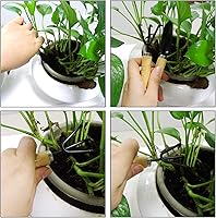 Vista 4 de Honbay Mini herramienta de jardín de 5 piezas, herramientas de plantación de mano, rastrillo de pala pequeña con mango de madera, herramienta