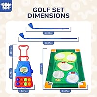 Vista 5 de TOY Life Set de palos de golf para niños, juego de golf para niños pequeños de 3 a 5 años, juego de golf para niños de 5 a 8 años, juguetes de golf