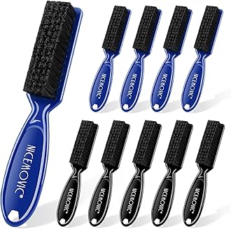 10 Pcs Barber Clipper Cleaning Brush, Barber Accessories Supplies, Blade Trimmer Cleaning Mini Brush Bulk Set Duster Manicure Nylon Brush Hair Styling Tool (Black&Blue)