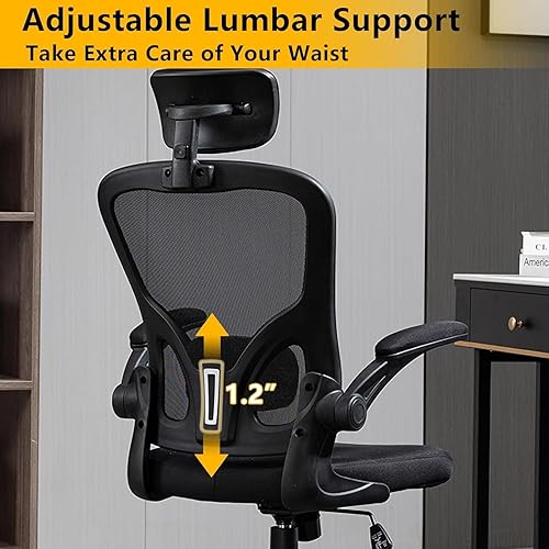 Miniatura 7 de Silla de oficina ergonómica, sillas de escritorio cómodas de 400 libras con reposacabezas y soporte lumbar para la espalda, sillas de computadora de