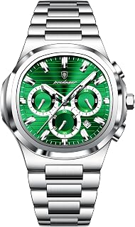 Poedagar Business Man Wristwatch Date Chronograph Waterproof Luminous Luxury Men Watch Stainless Steel Quartz Men's Watches Male
