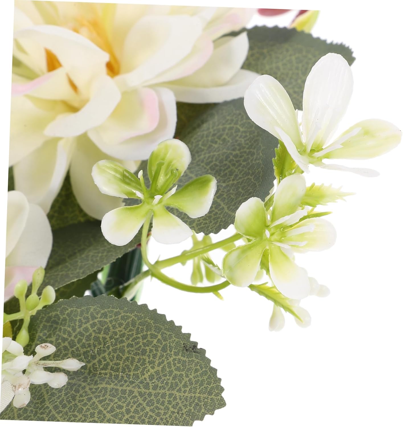 ORFOFE Floral Candle Ring Simulated Wreath for Pillar Candles Wedding Party Decoration Home Table Centerpiece Spring Decor 9.06X9.06X3.14 Inches