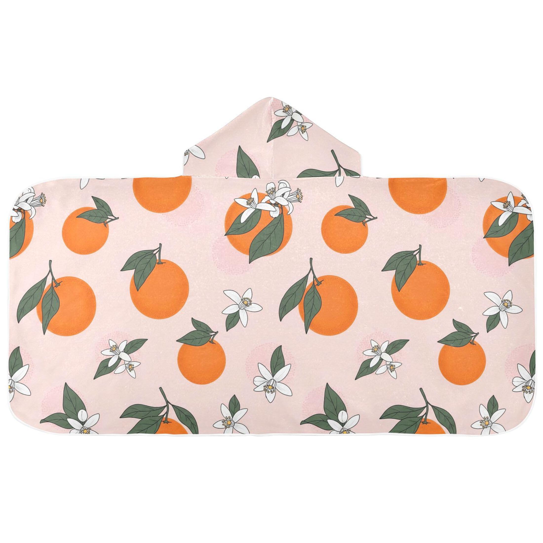 Fuauuyl Oranges Hooded Baby Bath Towel Soft & Breathable Towel for Newborns Infants Toddlers, Nursery Essential
