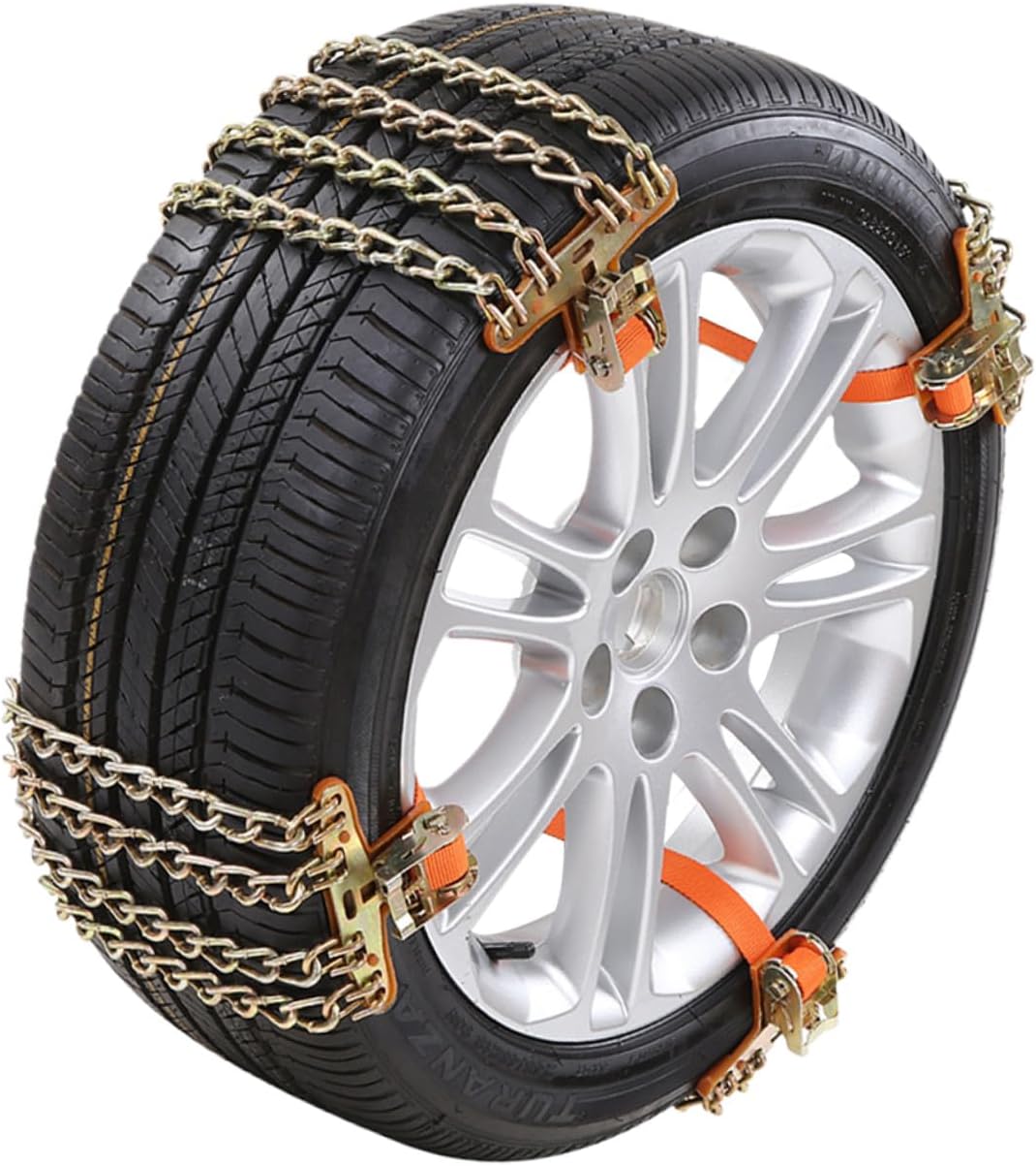SOLUSTRE Suv Winter Tire Snow Chains Anti-skid Ice Chain for Trucks Cars Wear-resistant Automatic Tightener Fits Tires Durable Engineering Belt for Extreme Conditions