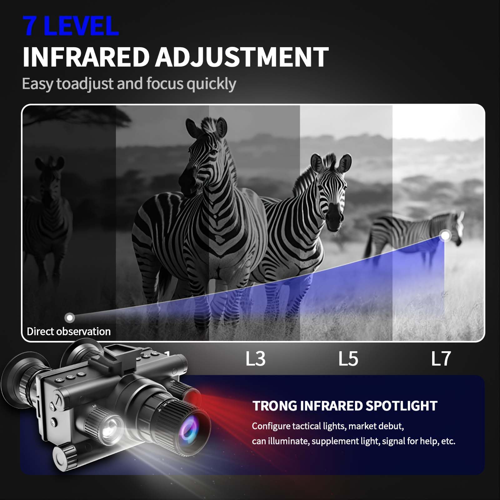 4K Digital Infrared Head Mounted Night Vision Goggles per adulti, occhiali termici tattici militari binocoli per visione notturna con scheda di memoria 32G