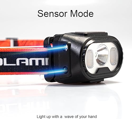 Miniatura 5 de Linterna frontal recargable, luz LED brillante recargable con luz blanca y roja, sensor de movimiento impermeable IPX4, 5 modos para acampar al aire