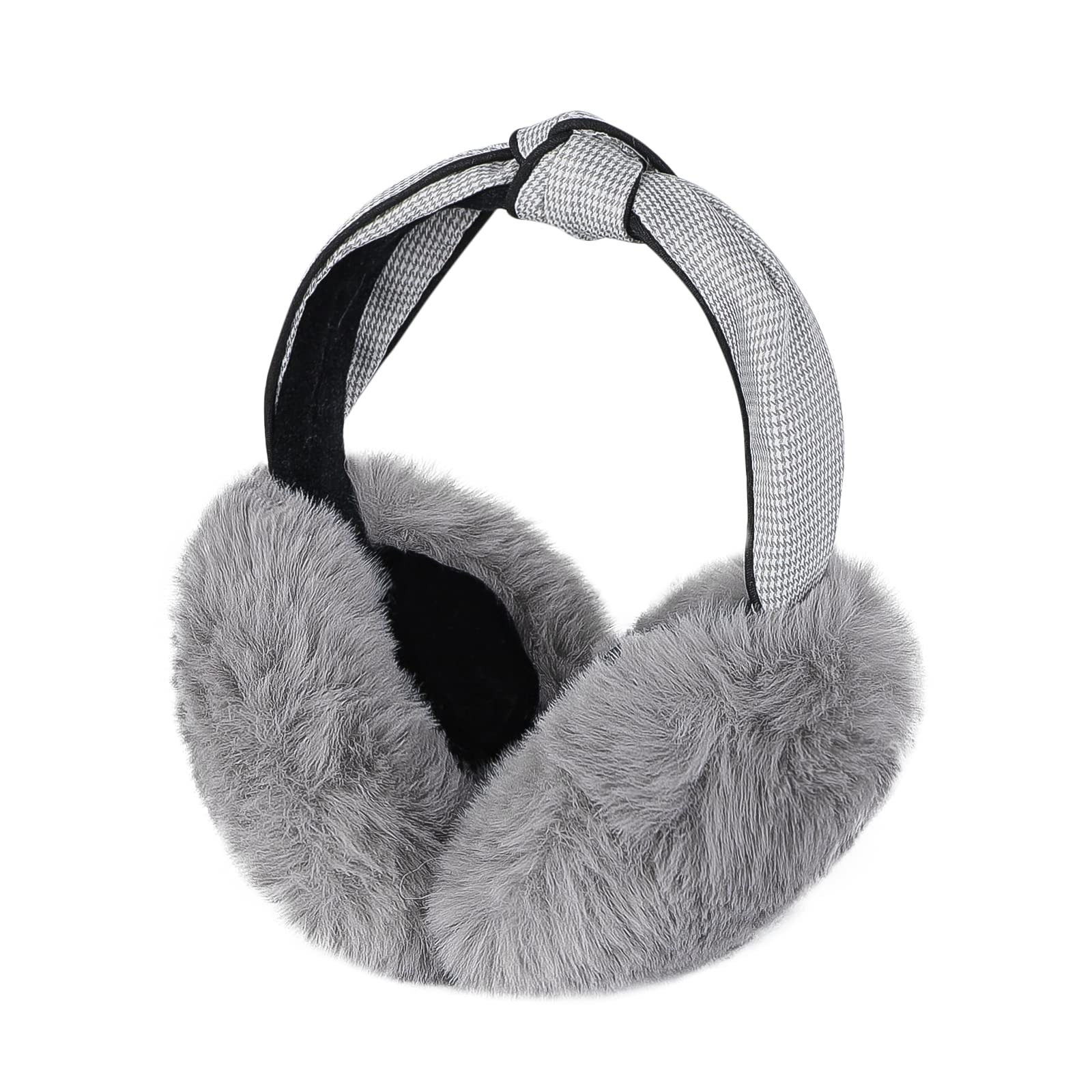 XINCHIA Foldable Ear Muffs Women Winter Warm Earmuffs Adjustable Plush Headband Earmuff Plush Fluffy Earmuffs Big Ear Warmers Fleece Faux Fur Ear Warmer Windproof Ear Covers for Women