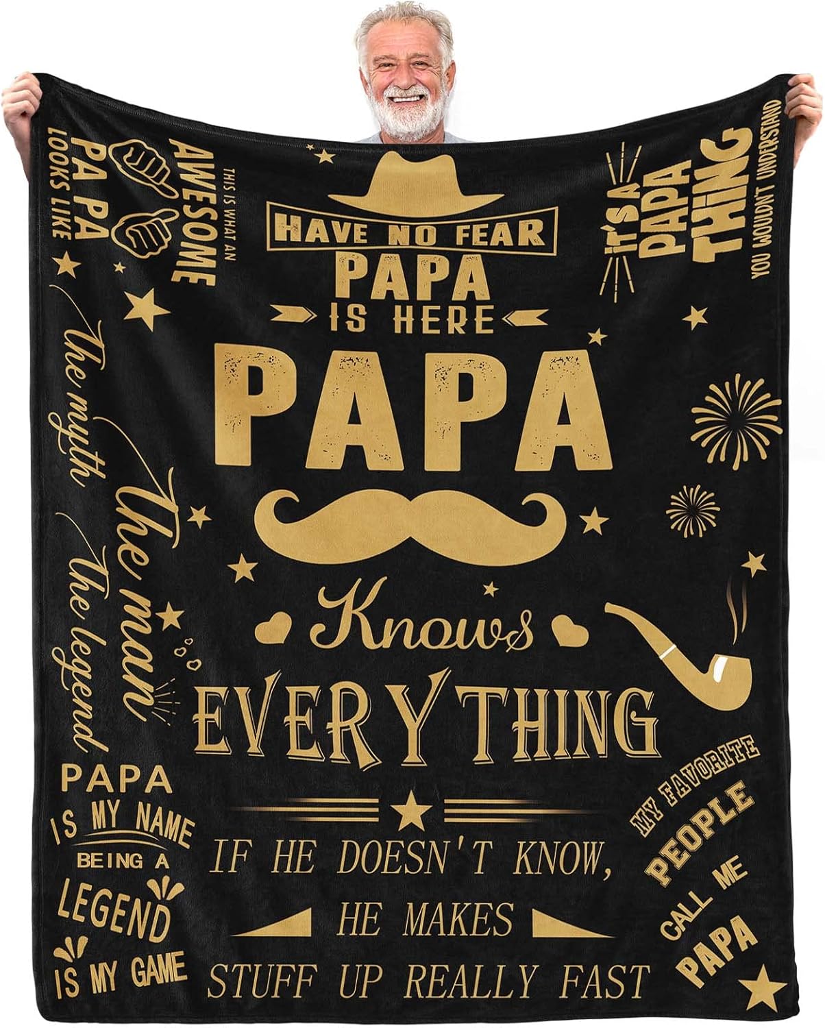 Papa Gifts,Gifts for Papa,Papa Gifts from Grandkids,Papa Christmas Birthday Gifts,Best Great Papa Gifts,Birthday Gifts for Papa,Dad,Father,Daddy,Papa Gifts Ideas,Soft Papa Throw Blanket 60"x50"