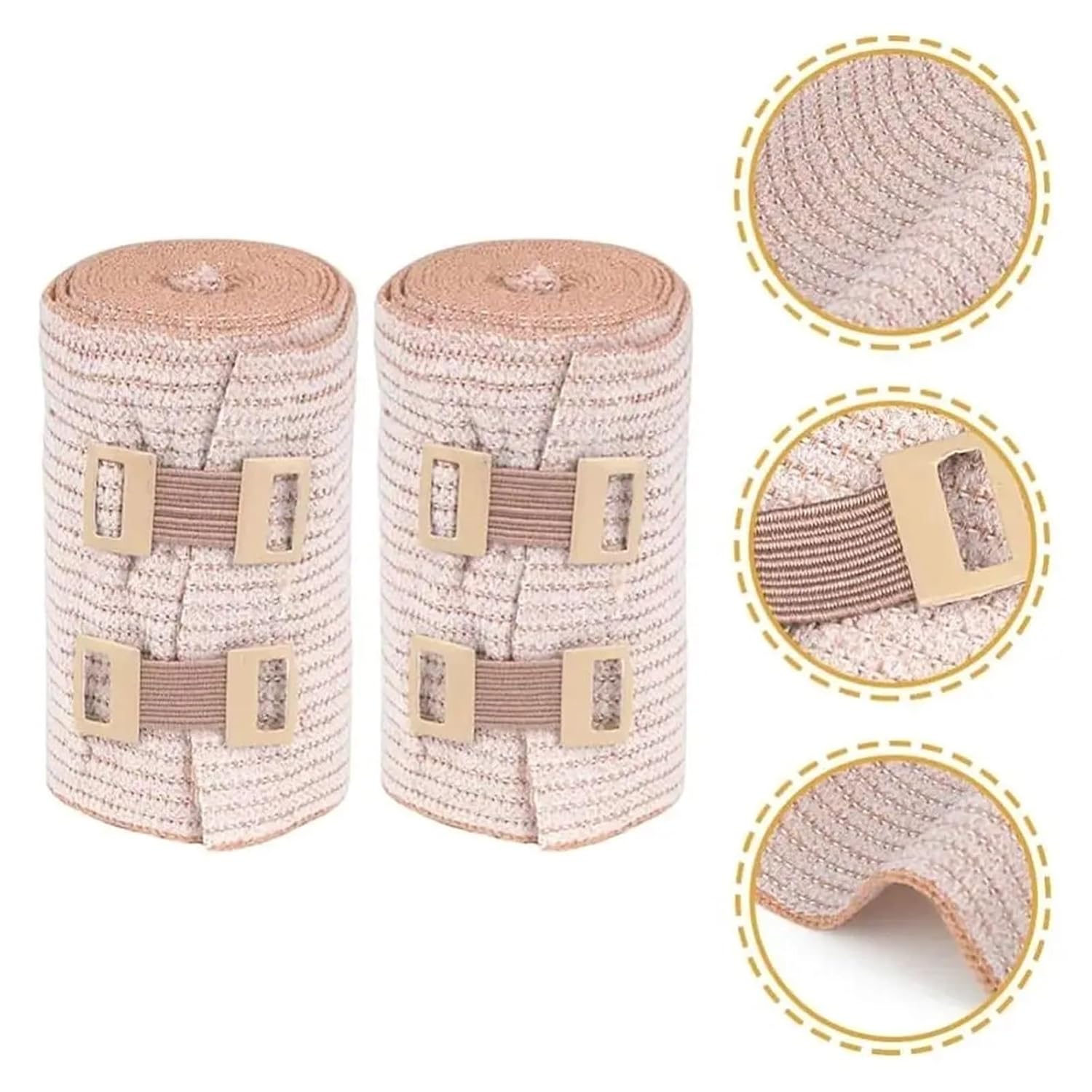 Bandage Clips 50pcs High Elasticity Elastic Bandage Wrap With Clip Closure Strong Compression Tendon Comfortable Breathable(Medium)