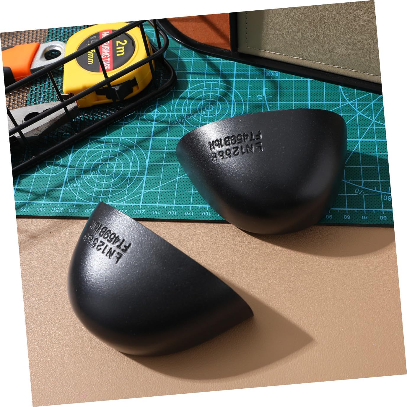 Generic Steel Toe Guard for Work Shoes: 2 Pairs Steel Toe Covers Safety Toe Caps Metatarsal Guards Shoes Tip Footwear Work Shoes Toe Guard for Men Women Prevent Toes from Being Smashed