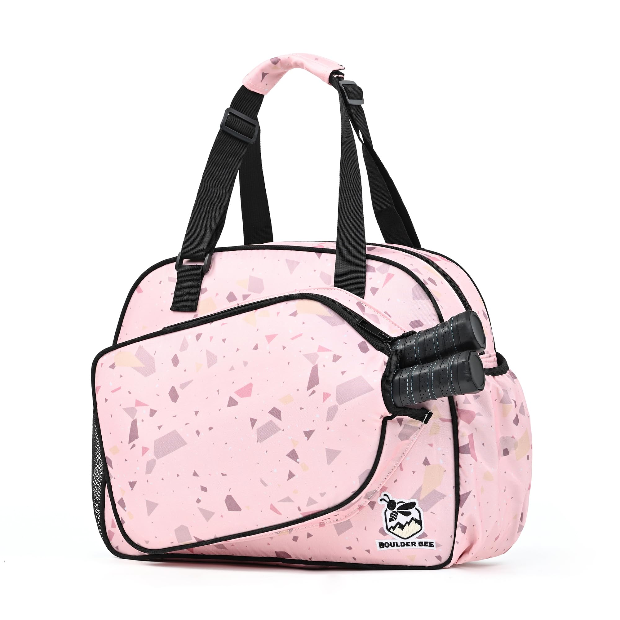Boulder Bee Pickleball Bags, Premium Pickleball Tote Bag for Girls, Women’s Hand/Shoulder Gym Bag w Water Bottle Holder, with Pickleball Racquet/