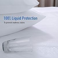 Vista 5 de Home Details Protector de colchón Twin Deluxe Funda de cremallera completa Impermeable Ajuste elástico de 12 pulgadas de profundidad Blanco
